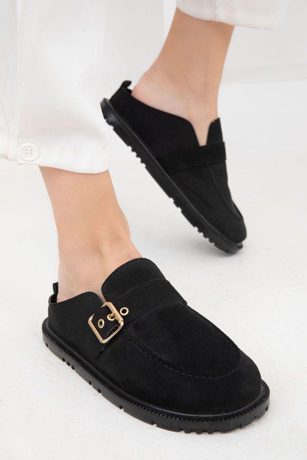 Soho Soho Black Suede Women's Slippers 19847