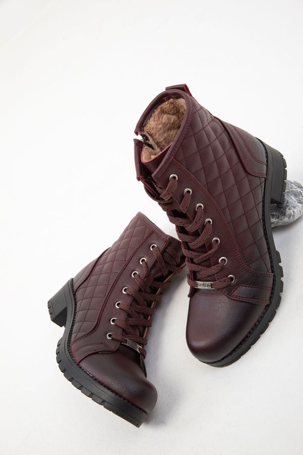 Soho Soho Claret Red Quilted 13786 Boots & Bootie