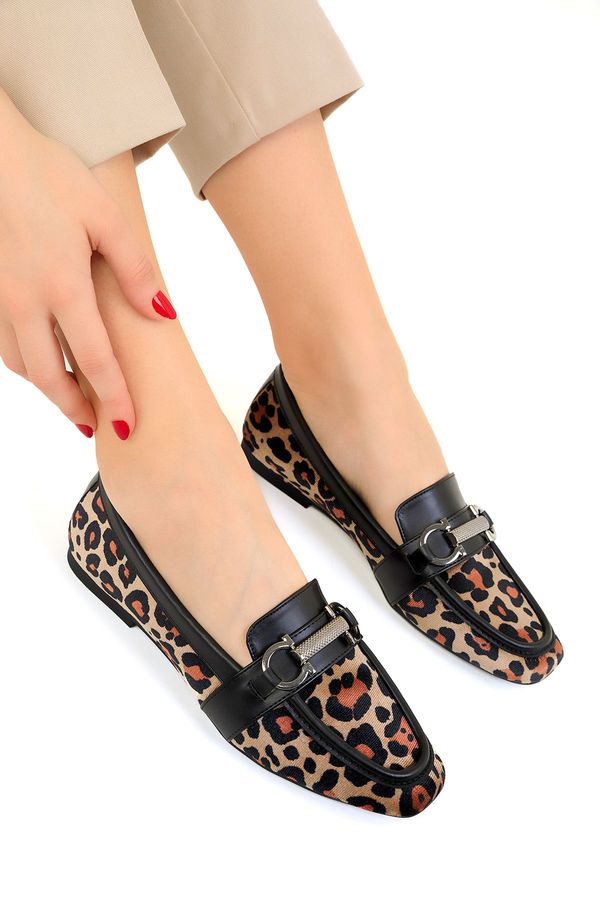 Soho Soho Leopard-Black Women's Flats 19101