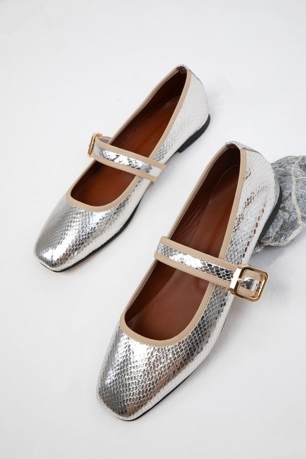 Soho Soho Silver Snake Women's Ballerina 19722