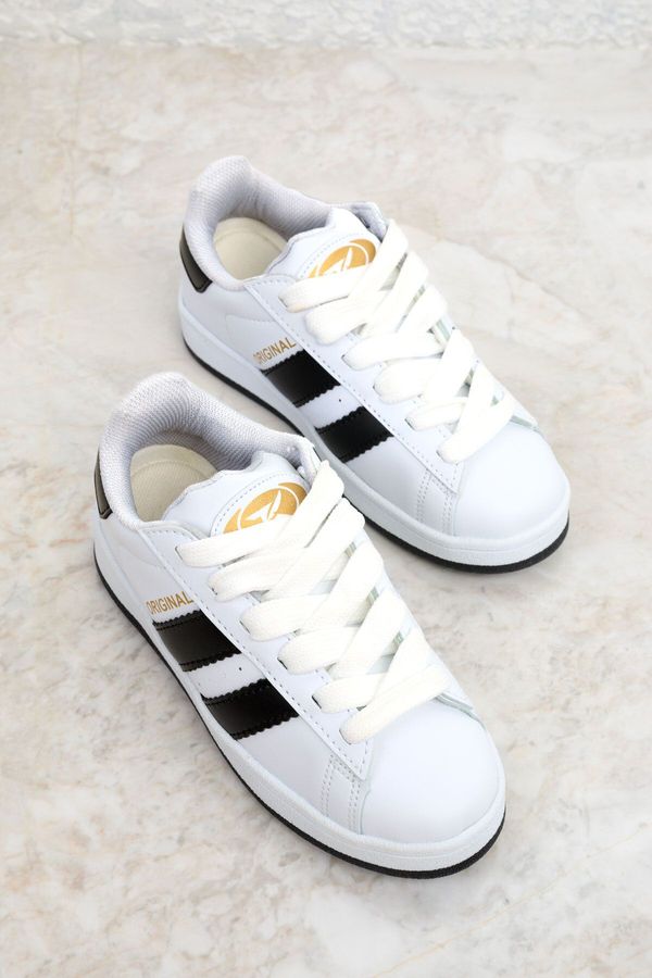 Soho Soho White-Black Kids Sneaker 19610