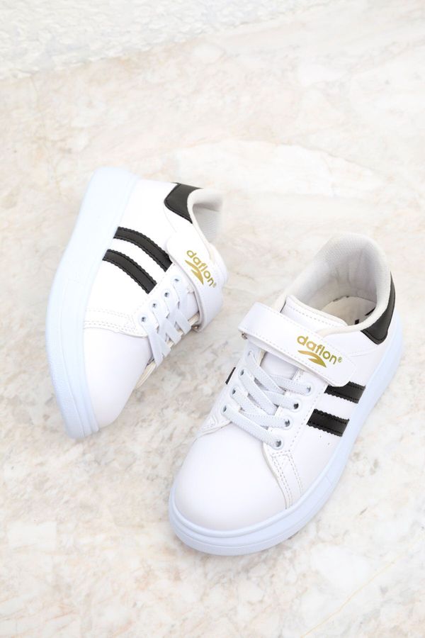 Soho Soho White-Black Kids Sneaker 19645