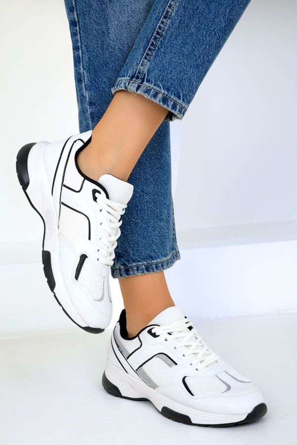 Soho Soho White-Black Women's Sneaker 19505