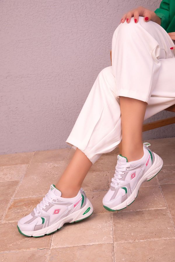 Soho Soho White-Green Women's Sneakers 18285