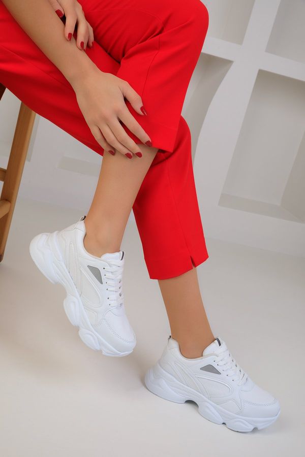 Soho Soho White-Grey-C Women's Sneakers 17226