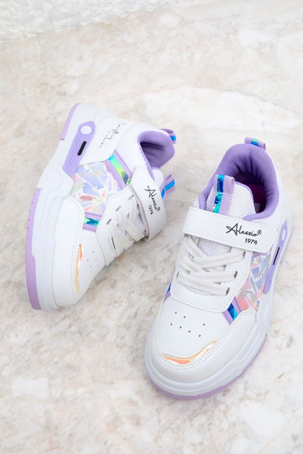 Soho Soho White-Lilac Kids Sneaker 19644