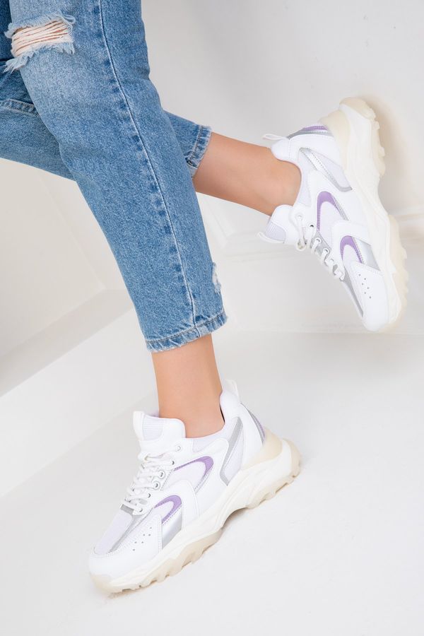 Soho Soho Women's Sneakers White-Silver-Lilac 18109