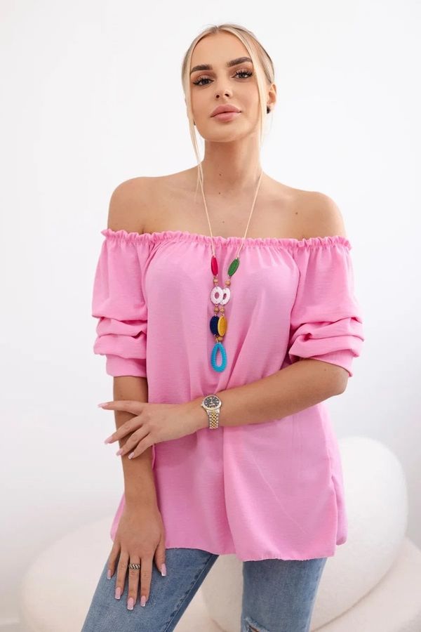 Kesi Spanish blouse with decorative sleeves light pink
