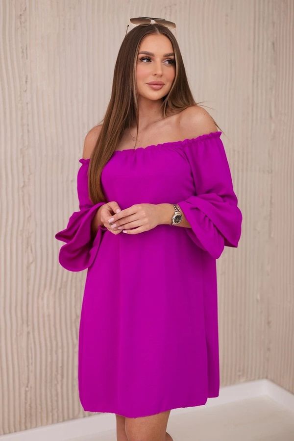 Kesi Spanish dress with ruffles on the sleeve - dark purple