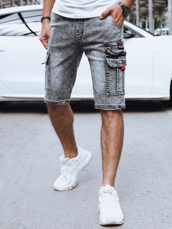 DStreet Spodenki męskie jeansowe bojówki czarne Dstreet