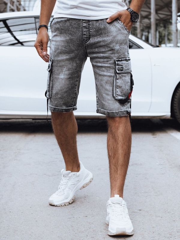 DStreet Spodenki męskie jeansowe bojówki czarne Dstreet