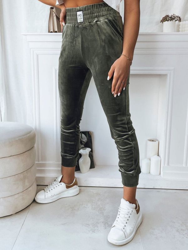 DStreet Spodnie damskie FRAGILE zielone Dstreet