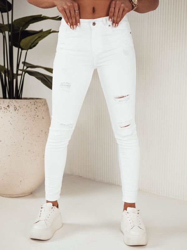 DStreet Spodnie damskie jeansowe NOEL białe Dstreet