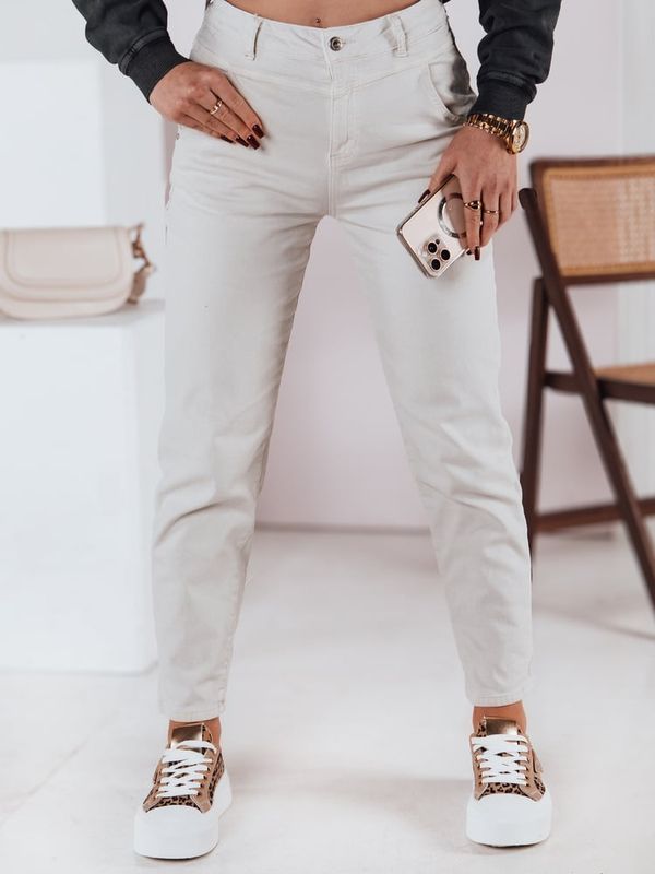 DStreet Spodnie damskie jeansowe STREETSTYLE jasnobeżowe Dstreet