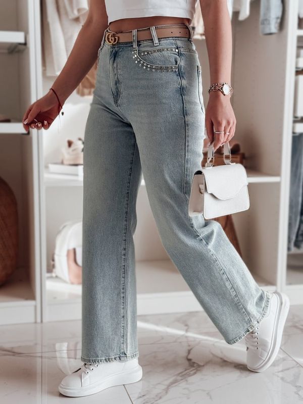 DStreet Spodnie damskie jeansowe wide leg MODNEVIS niebieskie Dstreet