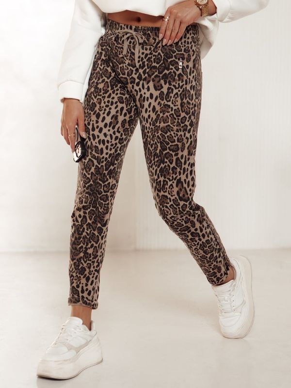 DStreet Spodnie damskie oversize LEOPRINT dresowe w panterkę Dstreet