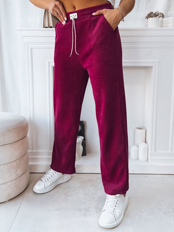 DStreet Spodnie damskie SHERRY czerwone Dstreet