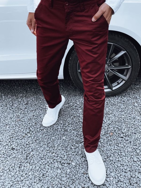 DStreet Spodnie męskie bordowe Dstreet