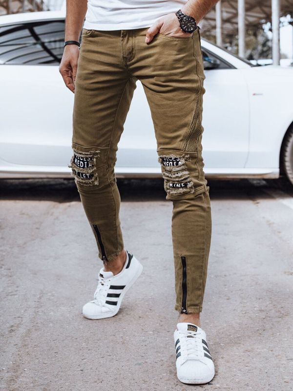 DStreet Spodnie męskie jeansowe oliwkowe Dstreet