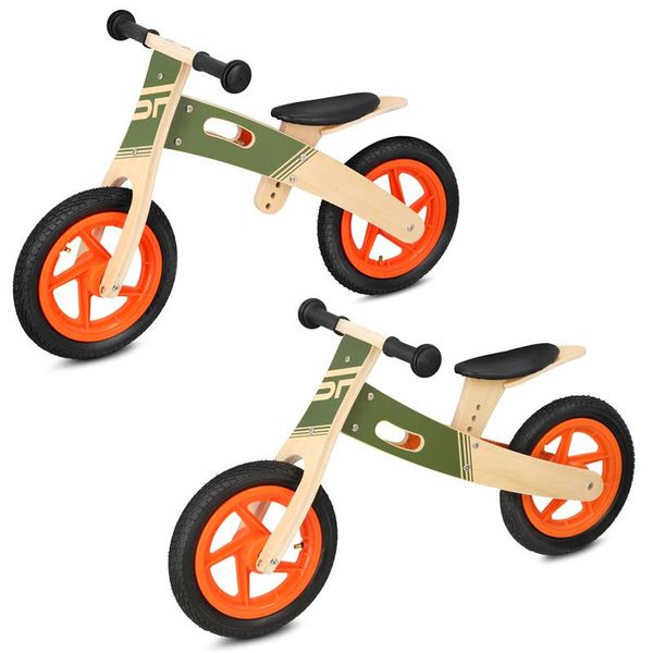 Spokey Spokey WOO-RIDE DUO Children's wooden balance bike 2in1, khaki