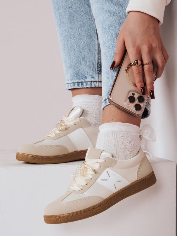 DStreet Sportowe sneakersy damskie PEARLSTEP beżowy Dstreet