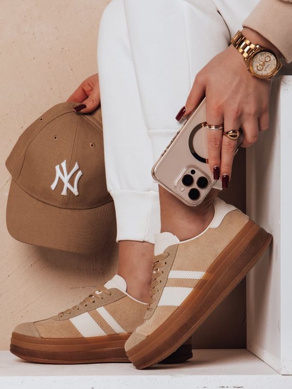 DStreet Sportowe sneakersy damskie RUNTAG khaki Dstreet