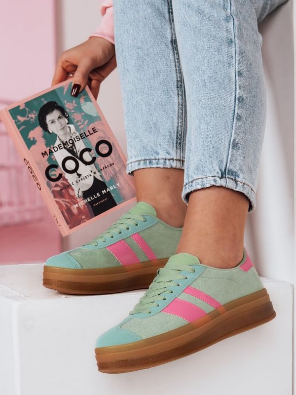 DStreet Sportowe sneakersy damskie RUNTAG zielone Dstreet