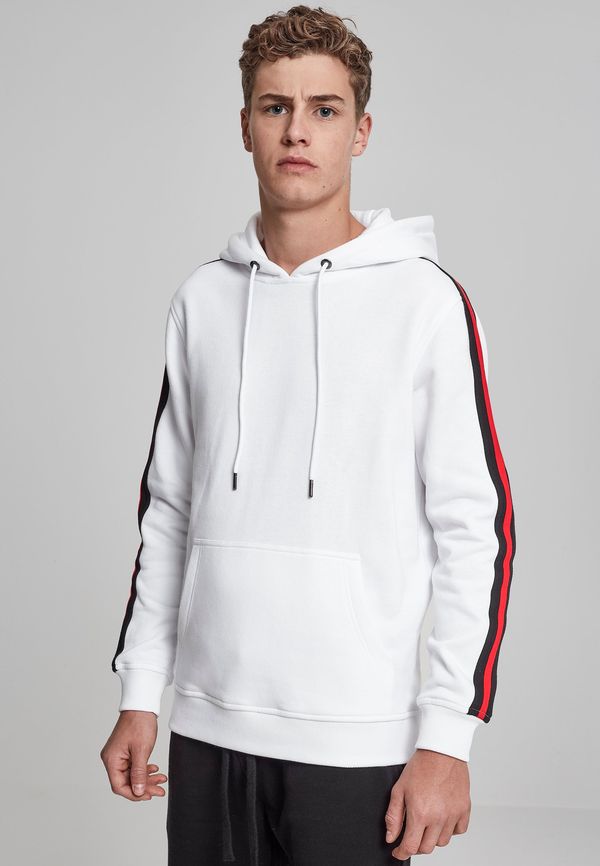 Urban Classics Stripe Shoulder Hoody wht/blk/firered