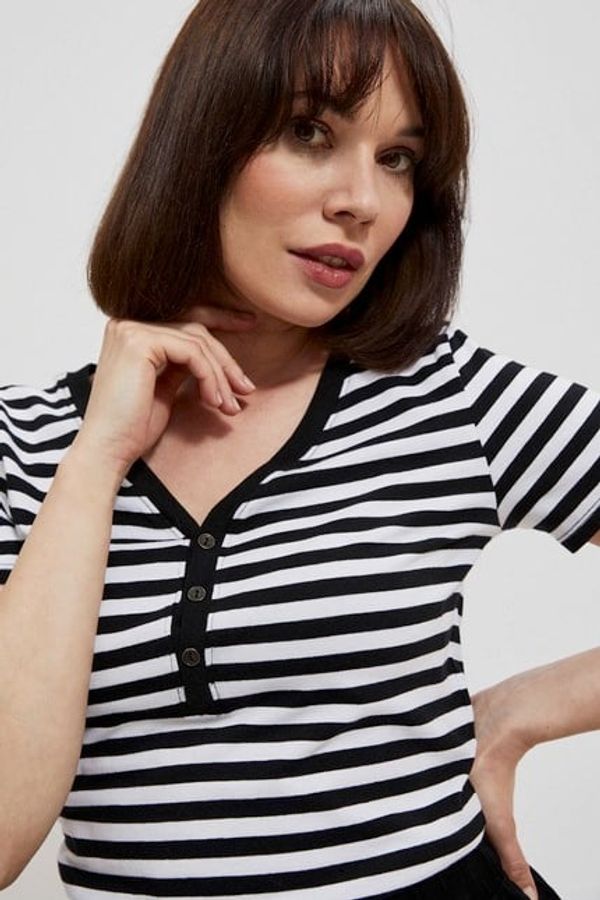 Moodo Striped cotton blouse