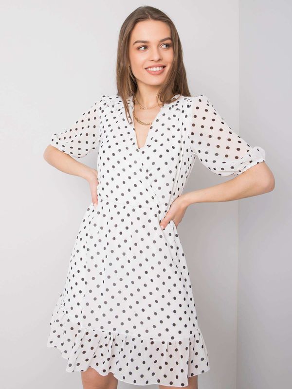 Fashionhunters SUBLEVEL White dress with polka dots