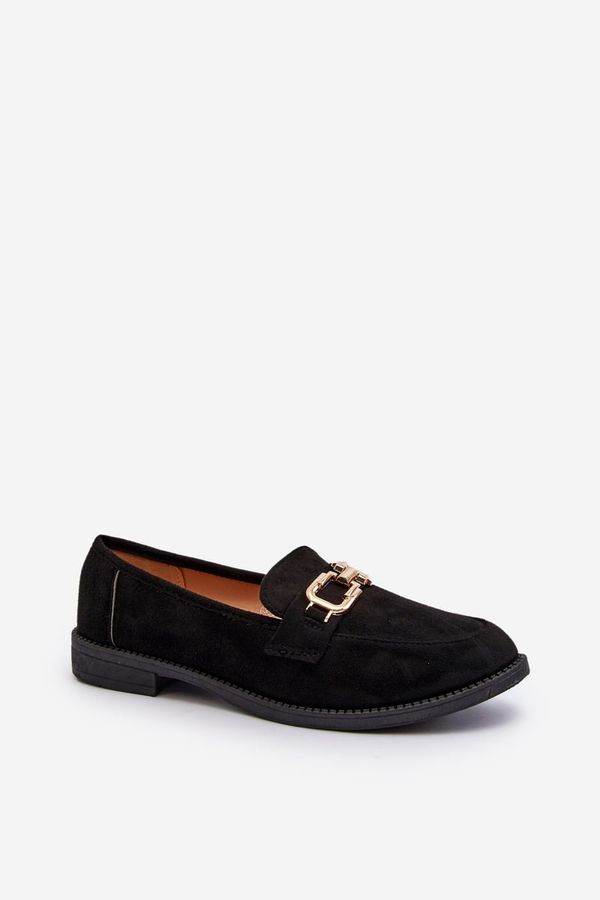 Kesi Suede women's flat loafers, black Misal