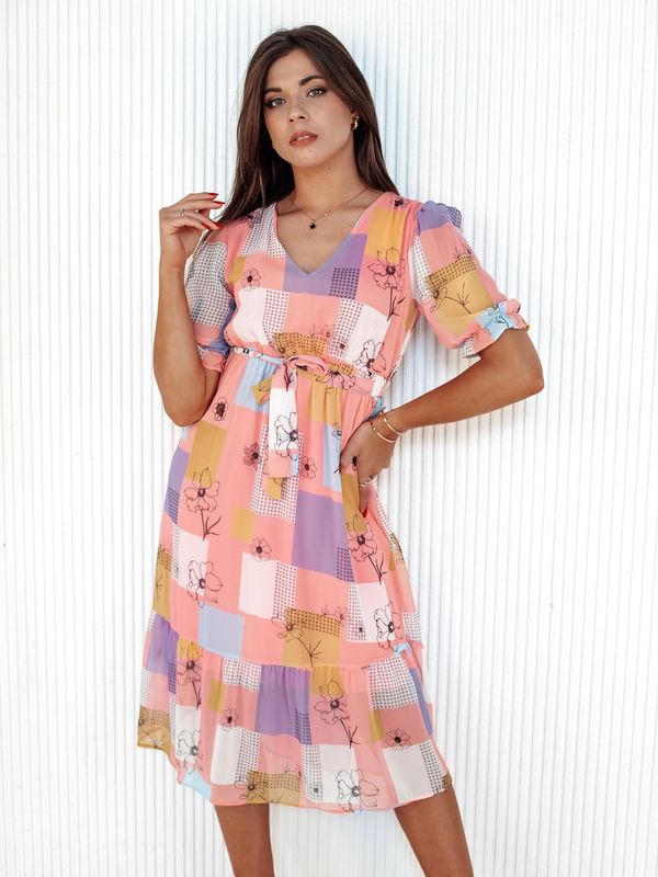 DStreet Sukienka BLOSSOM LOVE różowa Dstreet