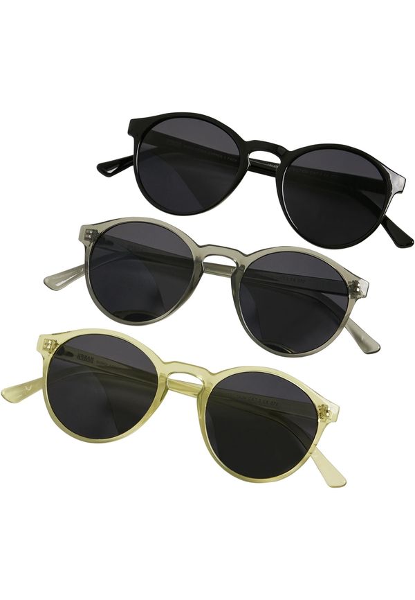 Urban Classics Accessoires Sunglasses Cypress 3-Pack Black/Light Grey/Yellow