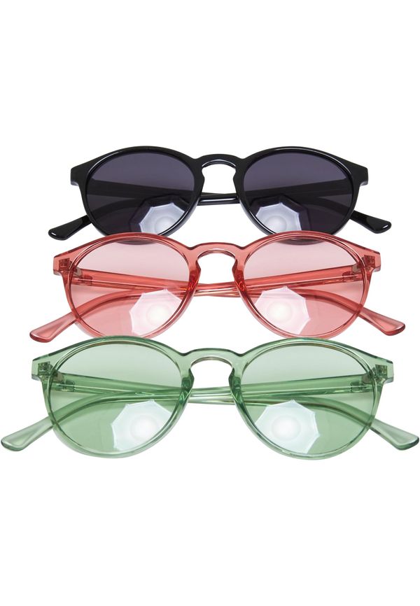 Urban Classics Accessoires Sunglasses Cypress 3-Pack Black/Palepink/Vintagegreen