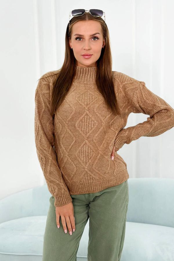 Kesi Sweater with decorative Camel fabric
