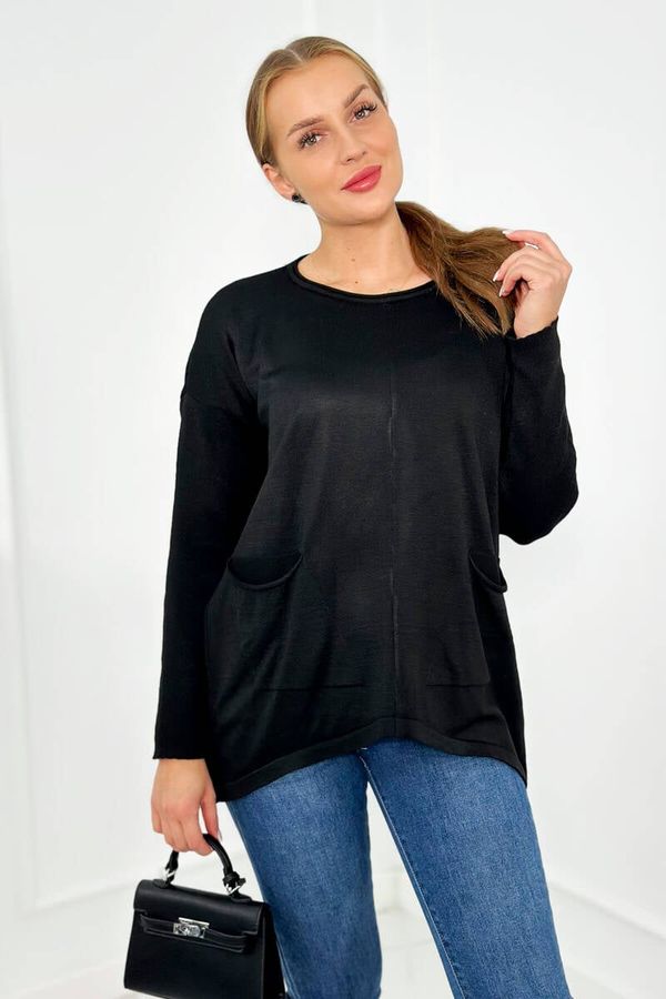 Kesi Sweater with front pockets black