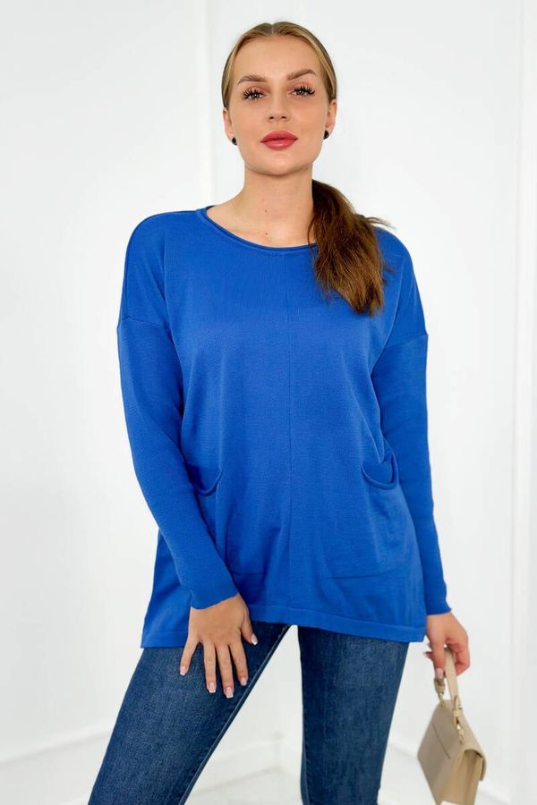 Kesi Sweater with front pockets cornflower blue