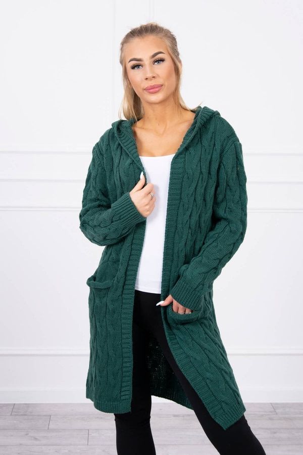 Kesi Sweater with hood and pockets dark green
