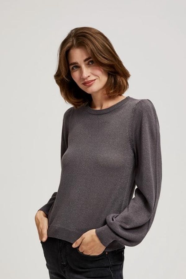 Moodo Sweater with puff sleeves and metal thread