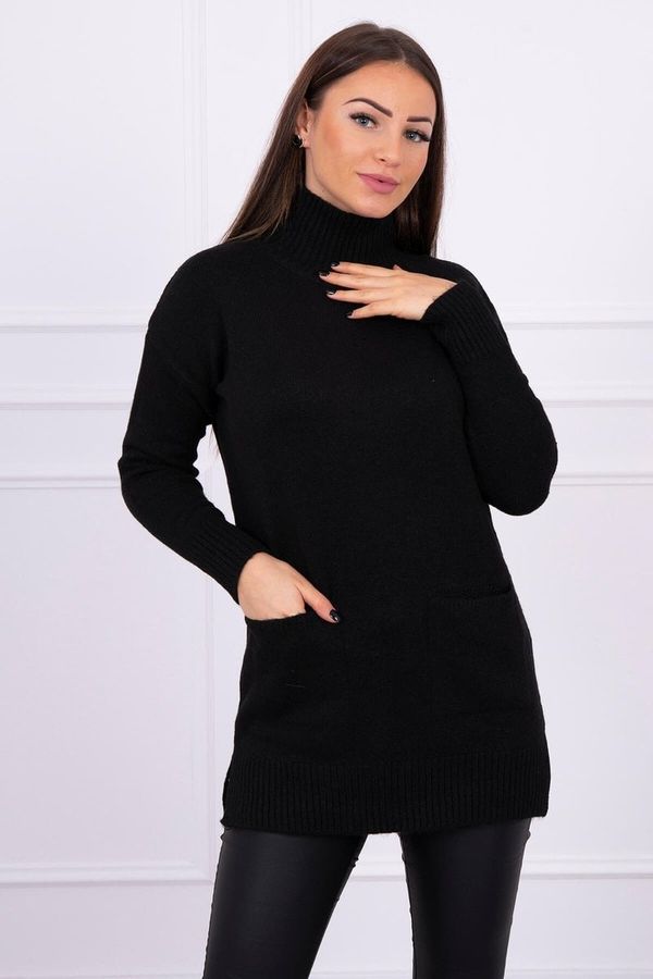 Kesi Sweater with stand-up collar black