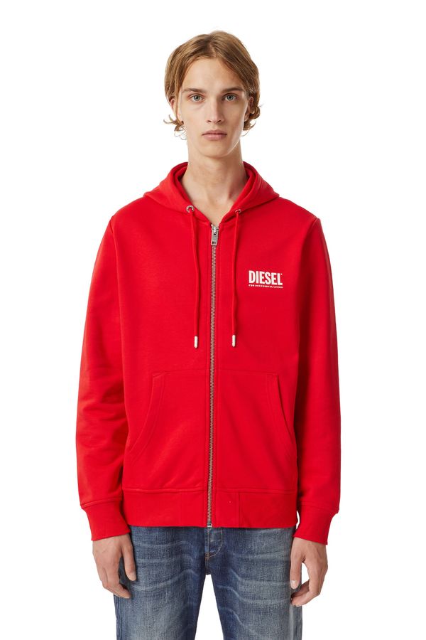 Diesel Sweatshirt - Diesel SGIRKHOODZIPECOLOGO SWEATSHIRT red