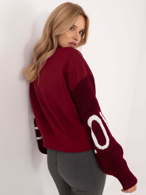 Italy Moda Sweatshirt-MI-BL-M5975.26P-burgundy