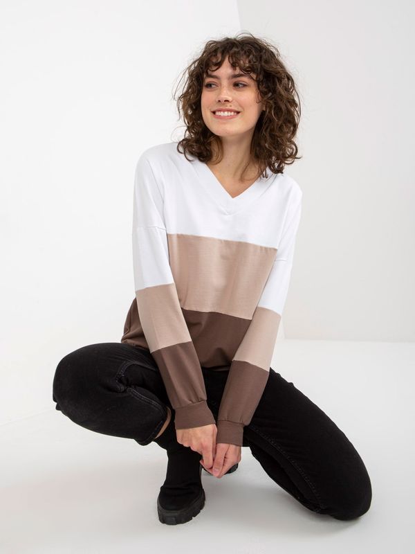 RUE PARIS Sweatshirt-RV-BL-8328.65P-white-brown