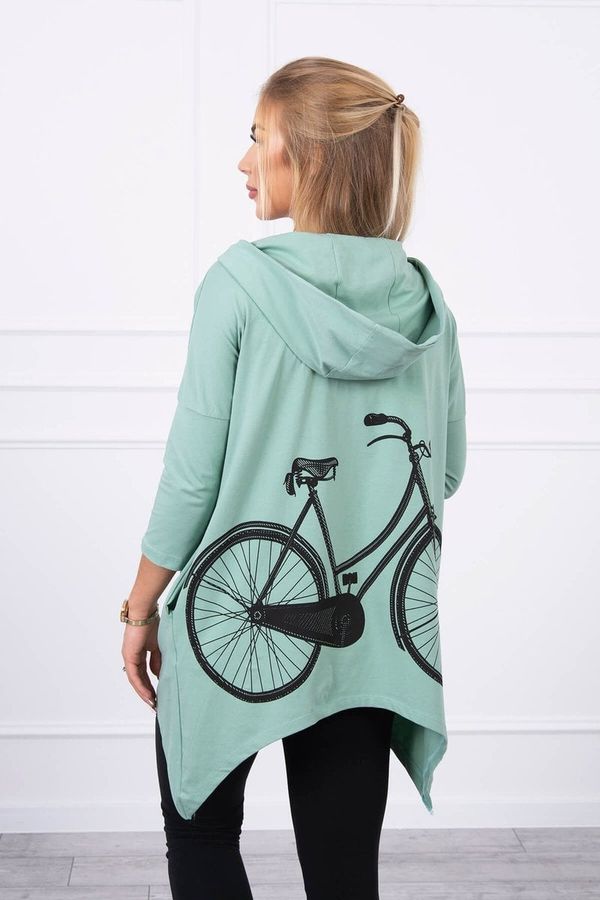 Kesi Sweatshirt with a dark mint cycling print