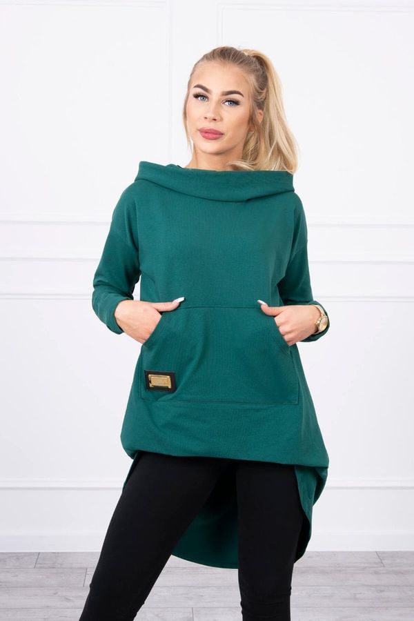 Kesi Sweatshirt with long back and green hood
