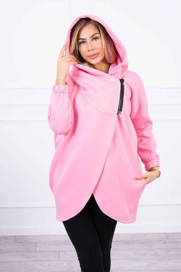 Kesi Sweatshirt with short zipper powder pink color