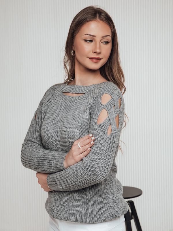 DStreet Sweter damski SLITARIA jasnoszary Dstreet