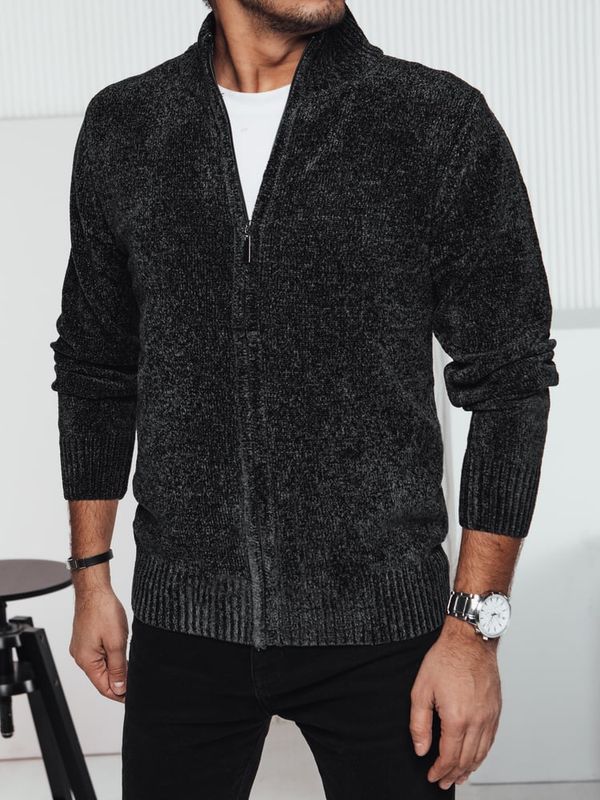 DStreet Sweter męski rozpinany ciemnoszary Dstreet