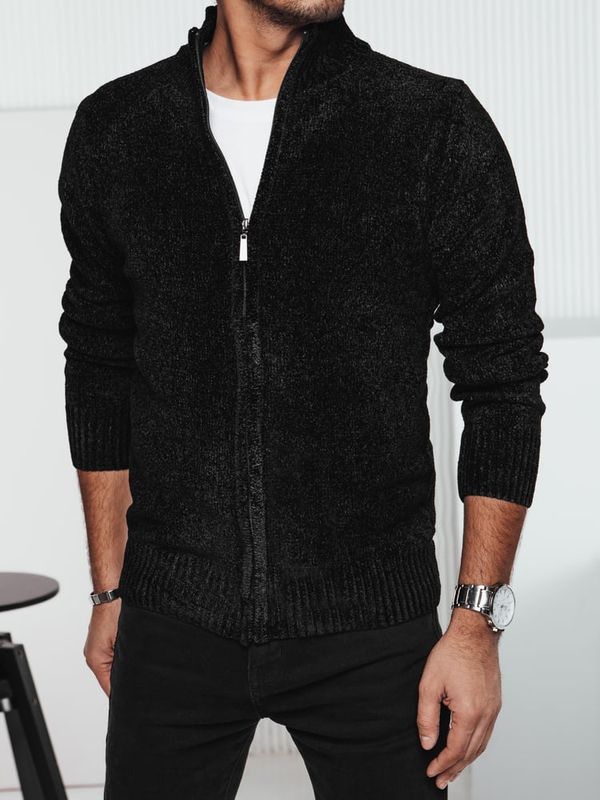 DStreet Sweter męski rozpinany czarny Dstreet