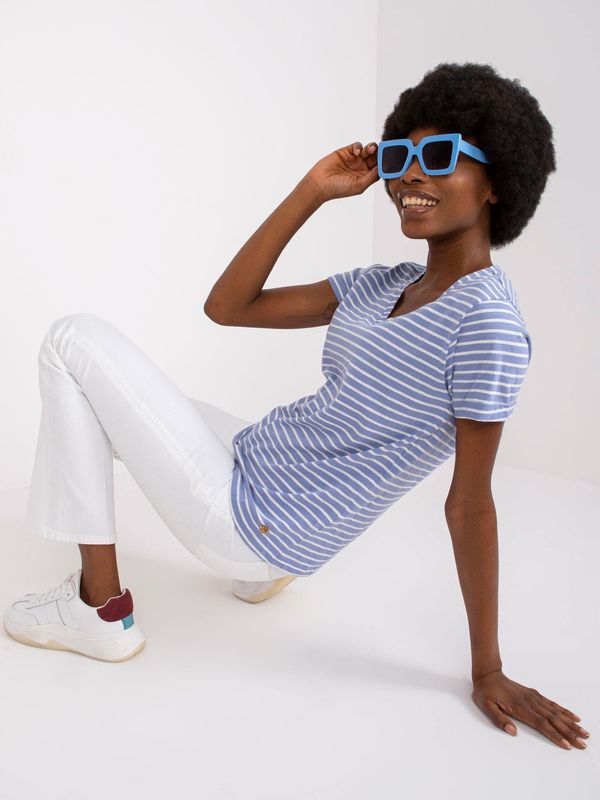 Factory Price T-shirt-D16054M02431A-white-blue